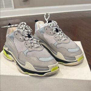 Balenciaga Gray and Yellow Sneakers